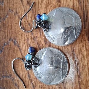 Buffalo Head Nickel Silver Coin Earrings